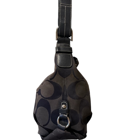 VNTG Coach Madison Maggie Bag Drk Brwn Signature C Hobo 14" x 9" x 4" - Picture 3 of 16